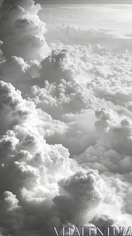 Soft towers of sunlight drifting through endless clouds.