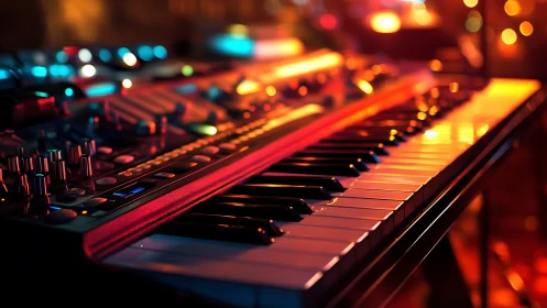 Neon-soaked synth keys humming under city-light halos.