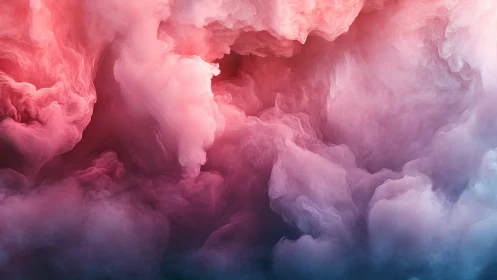 Volumetric pink and blue fog plumes with soft gradient lighting