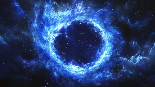 Luminous cosmic vortex opens a glowing portal in deep space