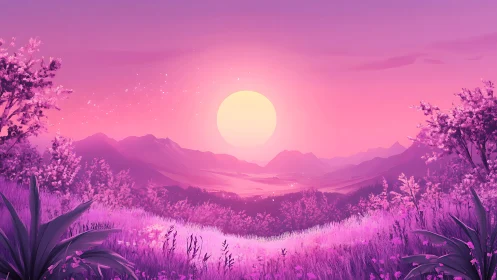 Sun drinks the horizon in candy coated valley twilight