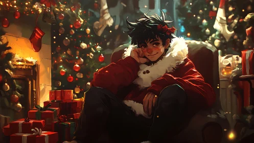 Holiday mischief settles into a throne of twinkling warmth