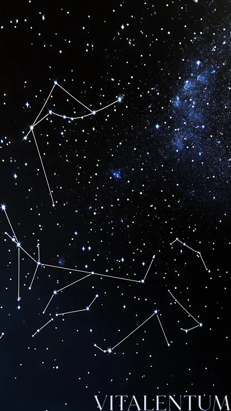 Starfield map renders constellations over dense galactic cluster