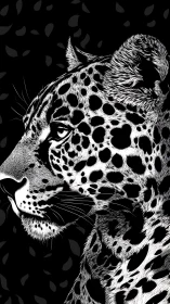 Monochrome jaguar profile rendered in high-contrast vector linework