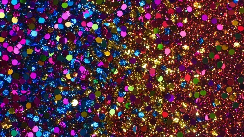 Multicolor confetti glitter sparkles in dense festive pattern