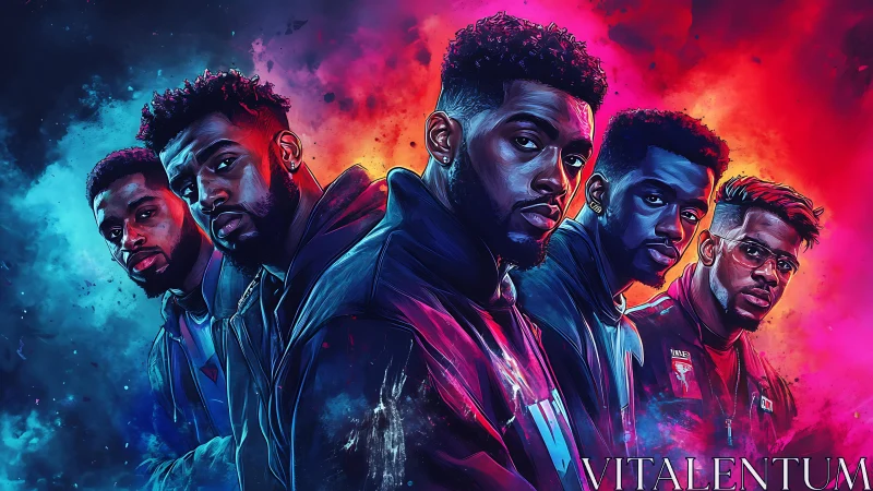 Bold neon portraits celebrate confident modern brotherhood