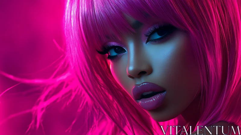 Neon-magenta cyber portrait with cinematic rim lighting precision.