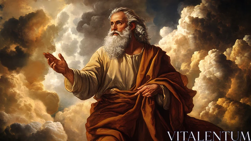 Divine patriarchal figure rendered in baroque-inspired digital painting