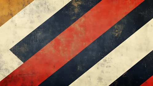 Diagonal vintage stripes with distressed color blocks.
