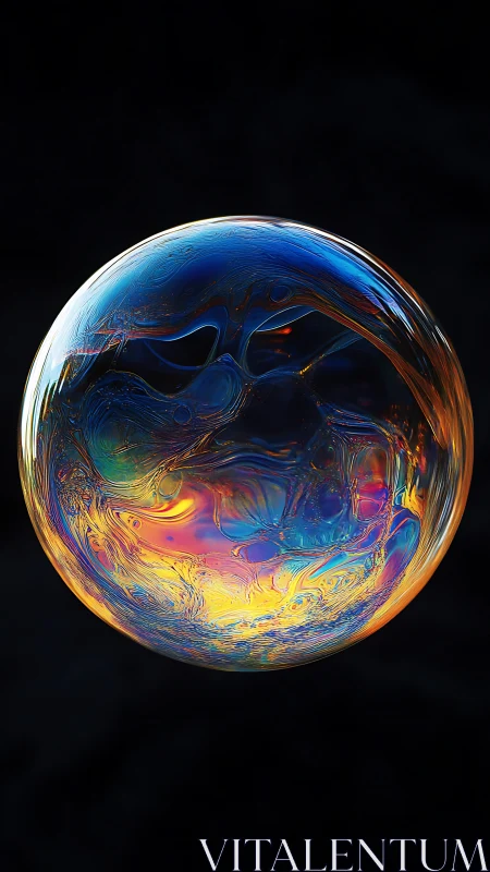 Spherical iridescent surface displays layered optical refraction