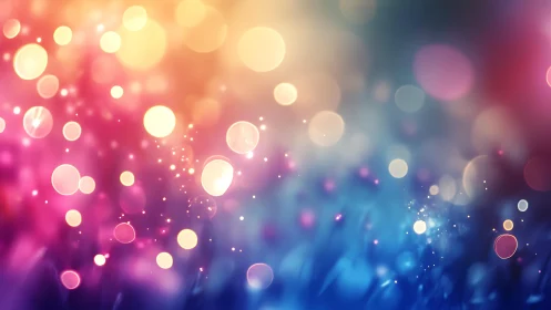 Vibrant bokeh lights abstract background in dreamy gradient style.