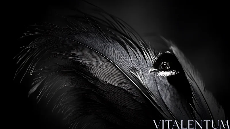 High contrast macro study isolates bird plumage microstructures