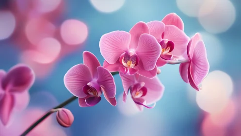 Pink Orchid Flowers Close-Up Detail