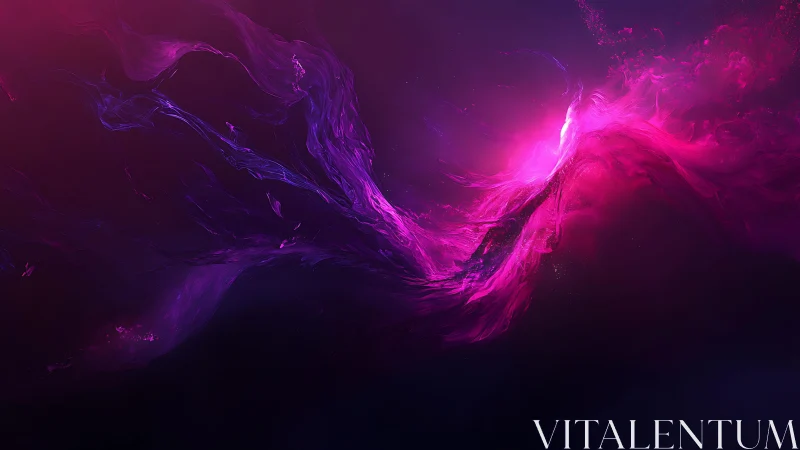 Abstract Pink and Purple Energy Burst Digital Artwork.