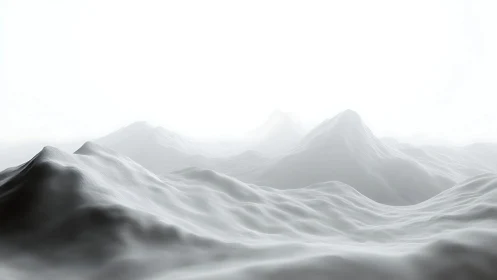 Ghostlight ridges drift in a vast white digital horizon.