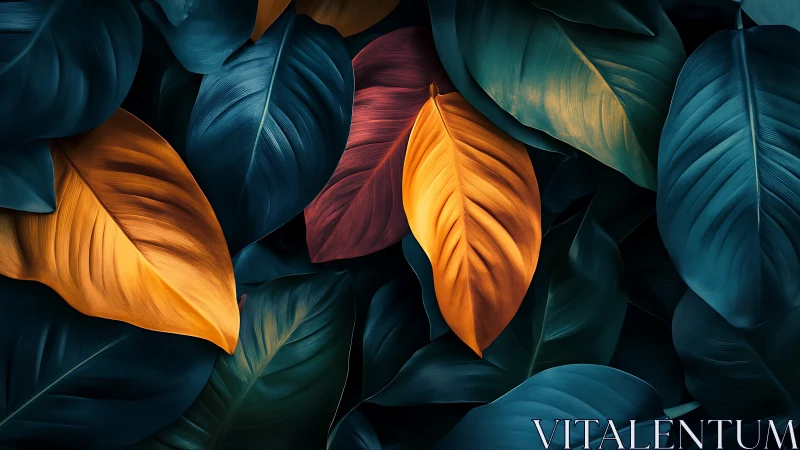 Chromatic foliage array with high-contrast spectral leaves.