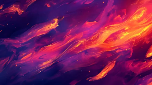 Kinetic Fire Energy Flow: Abstract Liquid Motion Study.