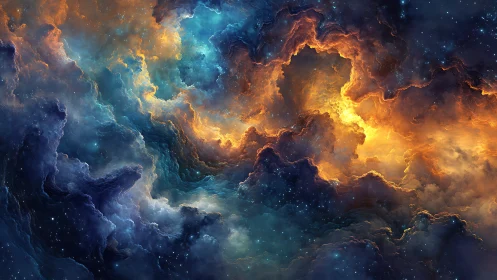 Turbulent stellar nebula clouds with luminous ionized gas core