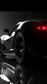 Rear three-quarter hypercar render with high-gloss reflections.