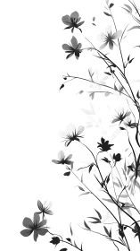 Delicate Blooms Dancing Through Soft, Serene Space.