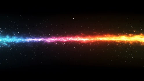 Chromatic plasma beam traverses starfield with gradient spectrum
