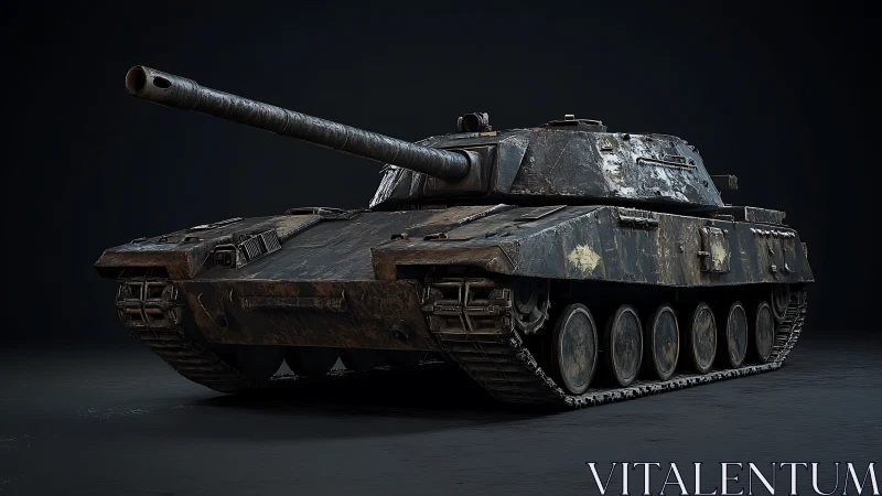 Weathered main battle tank rendered in cinematic 3D realism