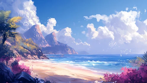 Tropical Archipelago Coastal Landscape with Dramatic Geological Formations.