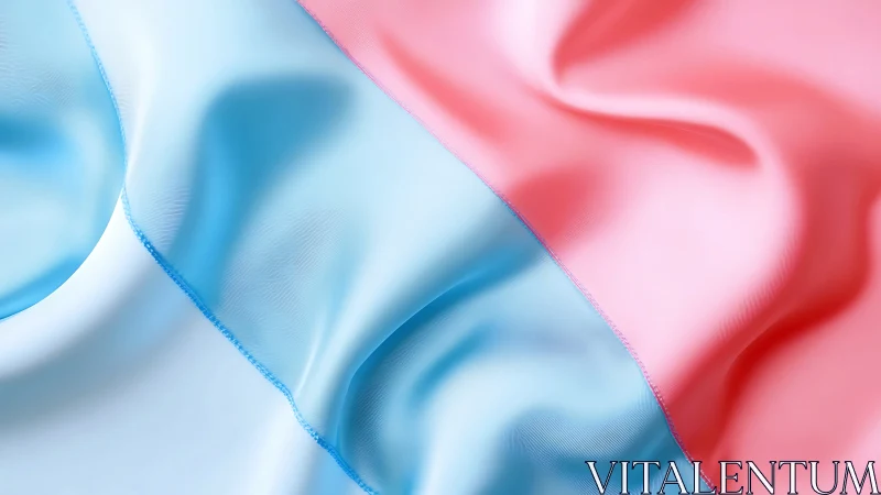 Close-up of Transgender Pride Flag in Soft Satin Fabric Style.
