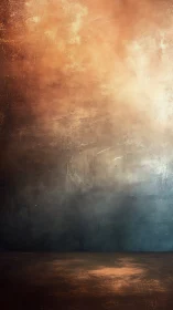 Textured gradient wall and floor backdrop merges warm tones