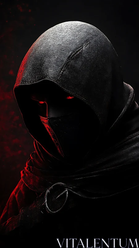 Hooded shadow learns to glow with quiet, crimson menace