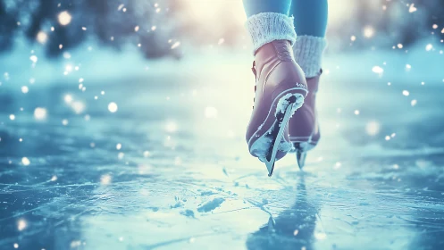 Frost-kissed skates carving silver spells on winter ice.