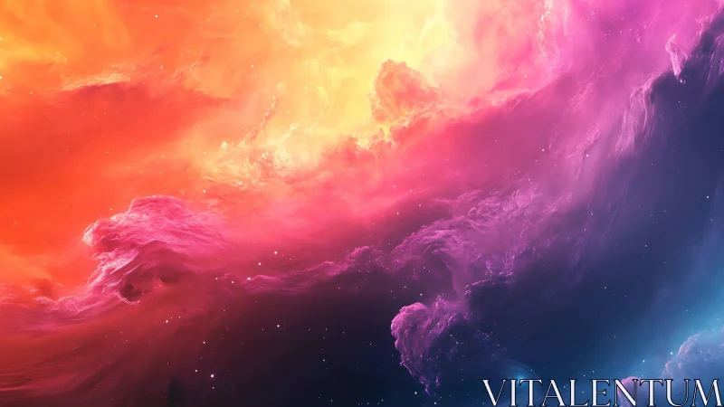 Vibrant cosmic nebula blends warm and cool spectral light