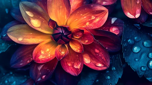 Luminescent Petals: Orchestrated Symphony of Fire and Frost.