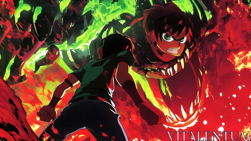 Dual blazing heroes plunge into a volcanic neon showdown