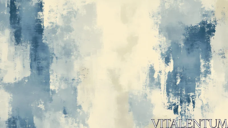 Abstract Blue and Cream Watercolor Texture with Soft Brushstrokes.
