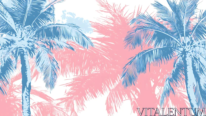 Bicolor halftone palm silhouettes overlay clean vector foreground