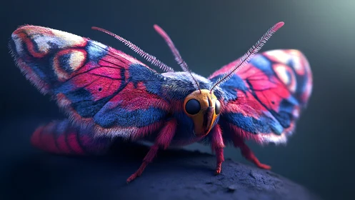 Digitally rendered moth model displays detailed wing pattern