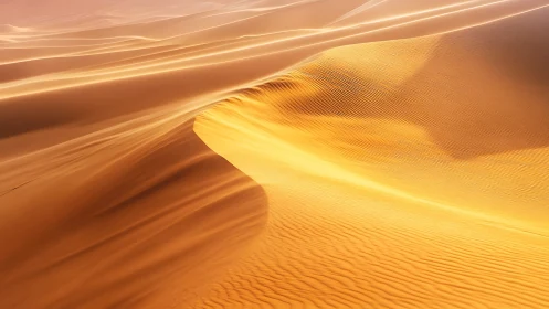 Sunlit dunes pour molten gold across the silent desert
