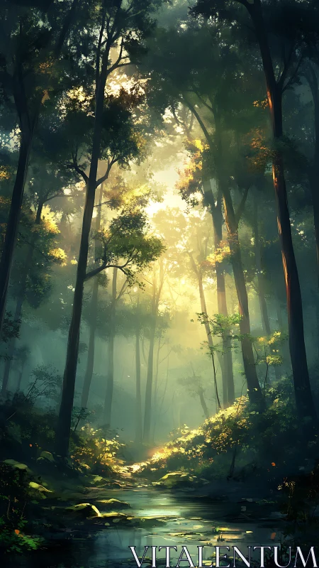 Mystical Forest Light: Where Nature Whispers Peace.