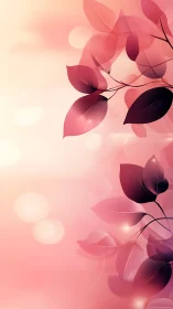 Soft blush leaves drifting through rosy evening light.