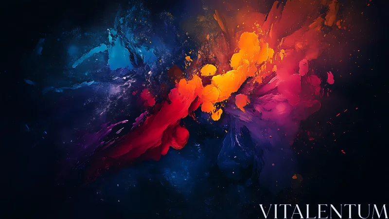 Colorful nebula splash where paint and stardust collide.