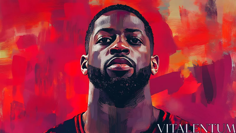 Bold portrait of a confident man in glowing red hues.