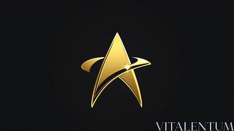 Gold metallic delta insignia is rendered on black background