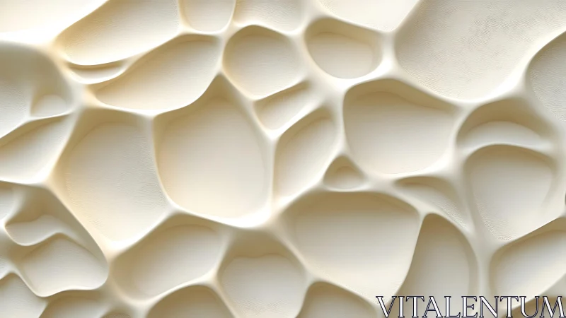 Organic abstract 3D pattern with soft beige cellular forms.