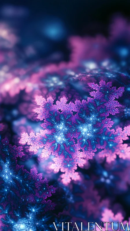 Fractal floral clusters glow in neon cyan and magenta tonality