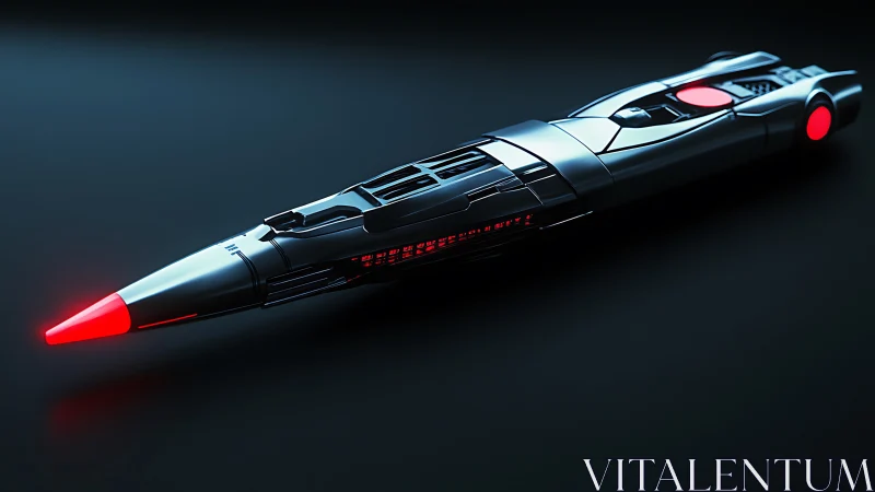 Futuristic neon stylus pen with sleek cybernetic chassis.