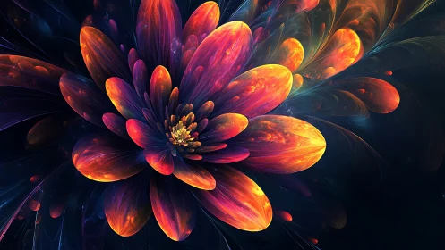 Radiant fractal bloom exploding in luminous cosmic petals.