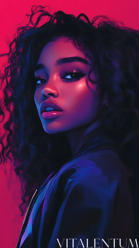 Neon-lit portrait of a confident dreamer in glowing color.