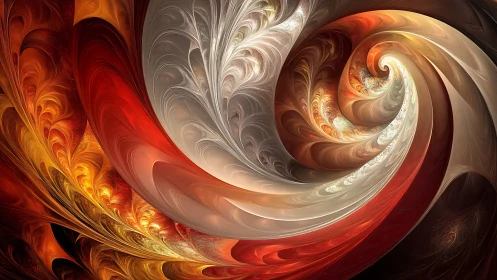 Spiraling fractal plumes form luminous molten feather currents