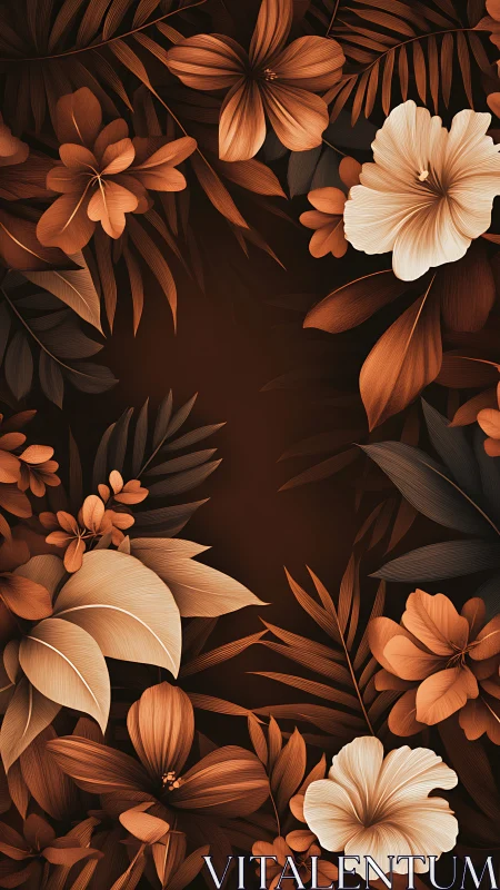 Warm Floral Abundance Against Dark Botanical Background
